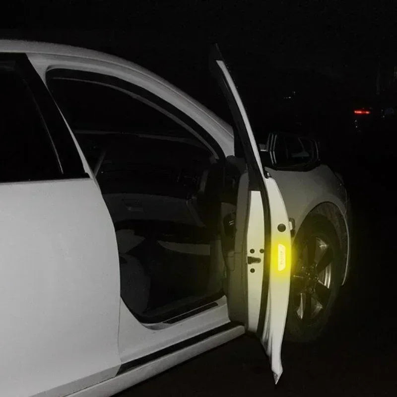 4PCS Reflective Car Door Sticker Safety Opening Warning Reflector Tape Decal Car Exterior Interior Reflector Sticker amagi