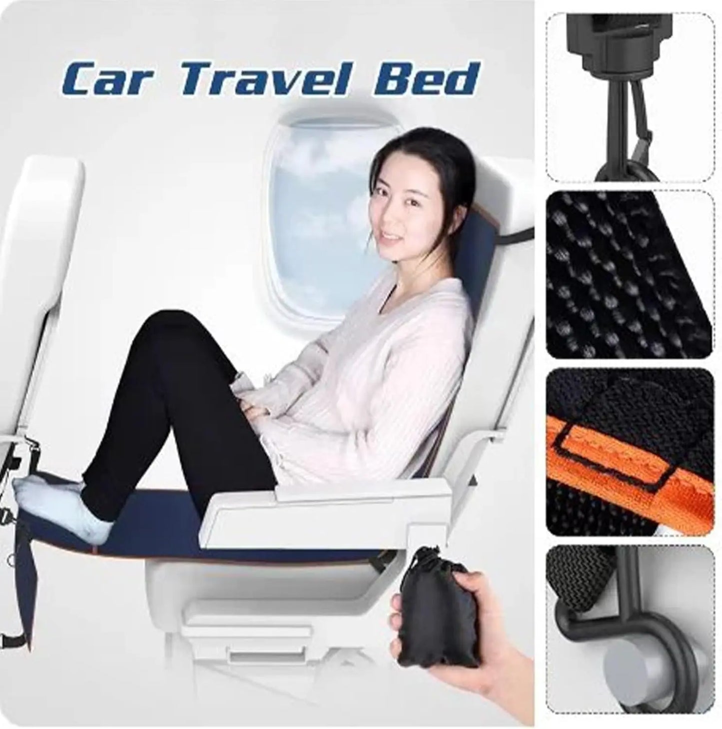 Travel Hammock Travel Sleeping Bed Bus Hammock Accessories Rests Feet Legs Sleep Artifact Plane Flight