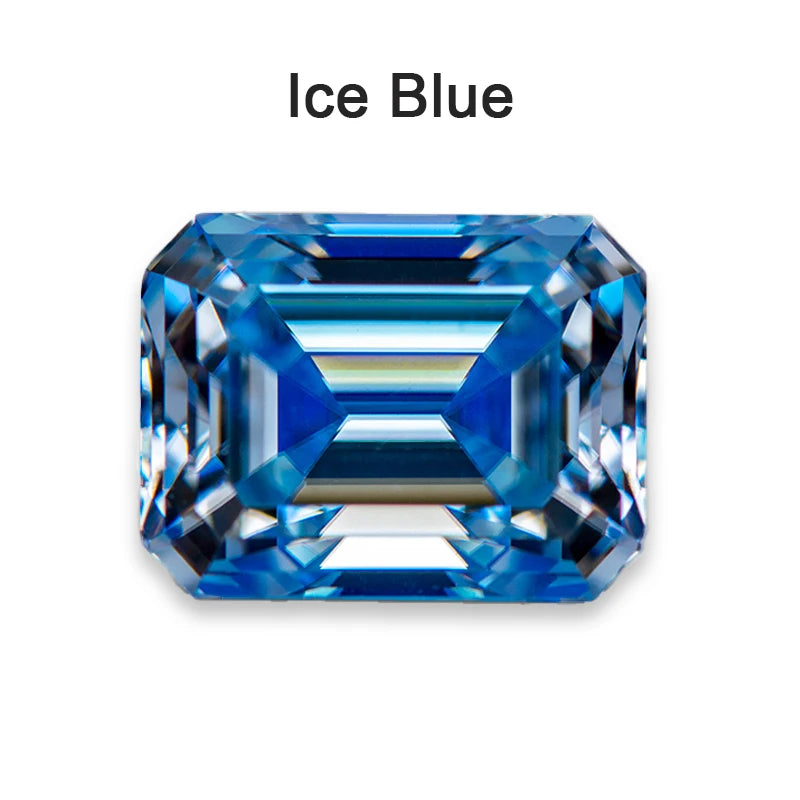 Moissanite Loose Stone VVS1 Emerald Cut Beads Jewelry Making with Certificate