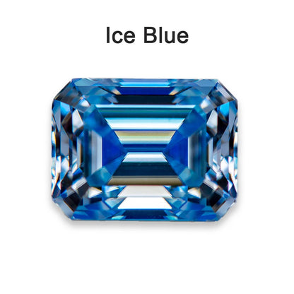 Moissanite Loose Stone VVS1 Emerald Cut Beads Jewelry Making with Certificate