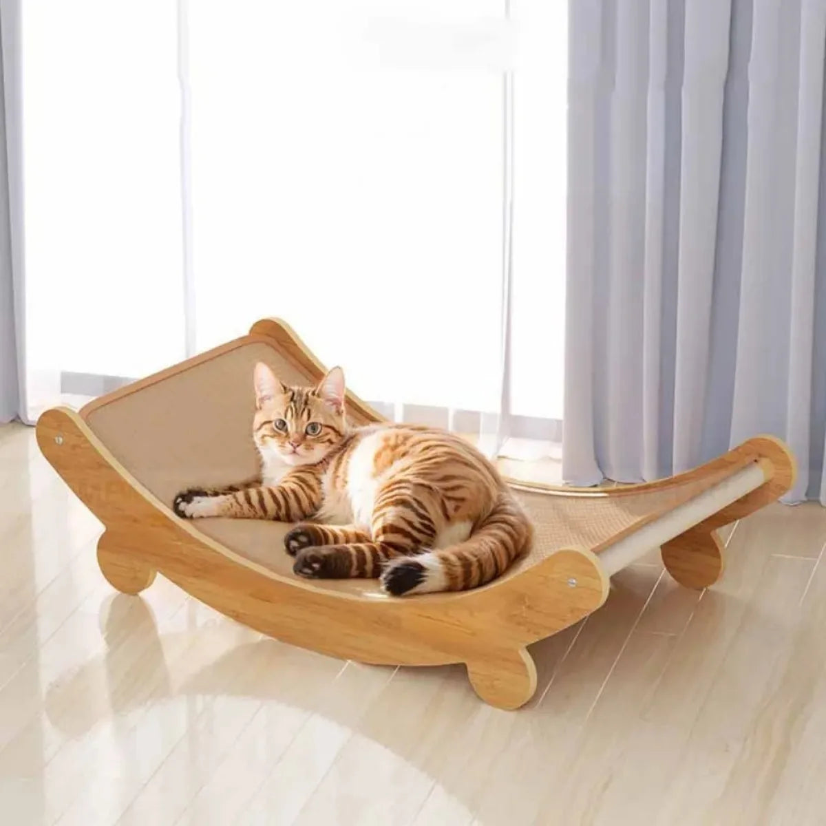 Wooden Cat Scratching Pads Sleeping Bed Detachable Kitten