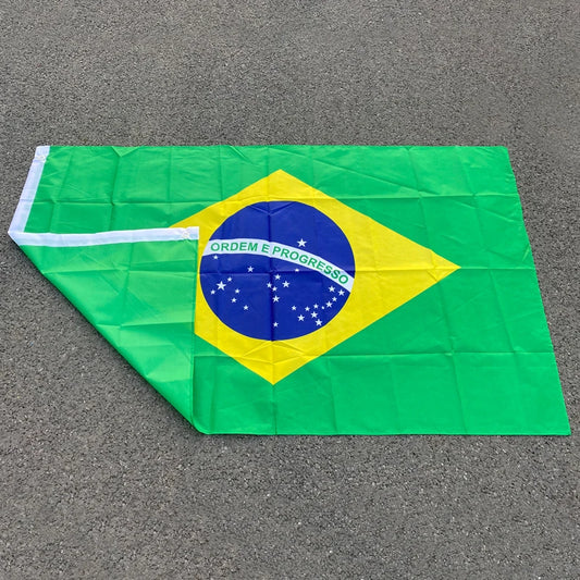 Brazil Flag Hanging Polyester Digital Print Brasil Brazilian Banner