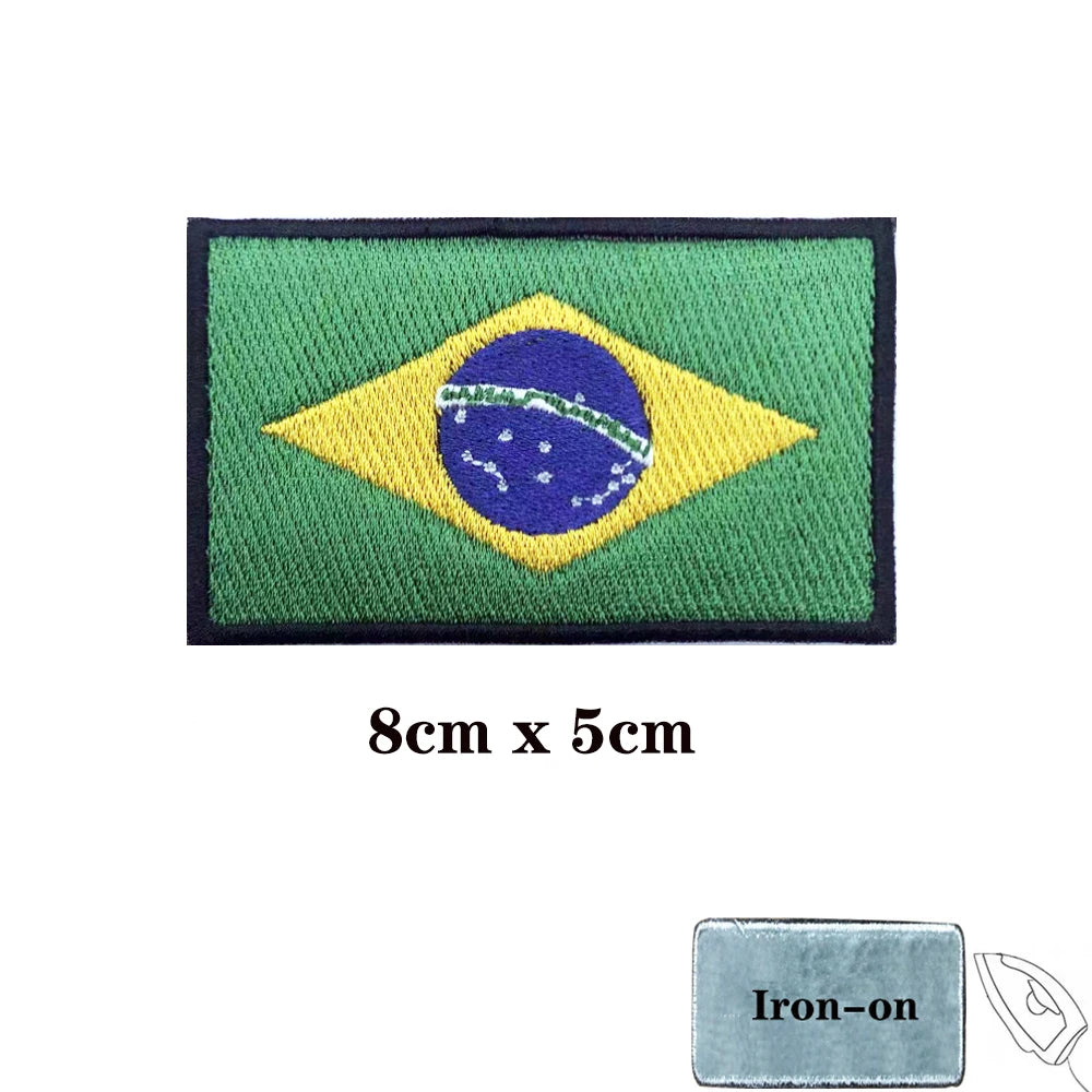 Brazil Patches Embroidered Patch Loop Iron On Embroidery