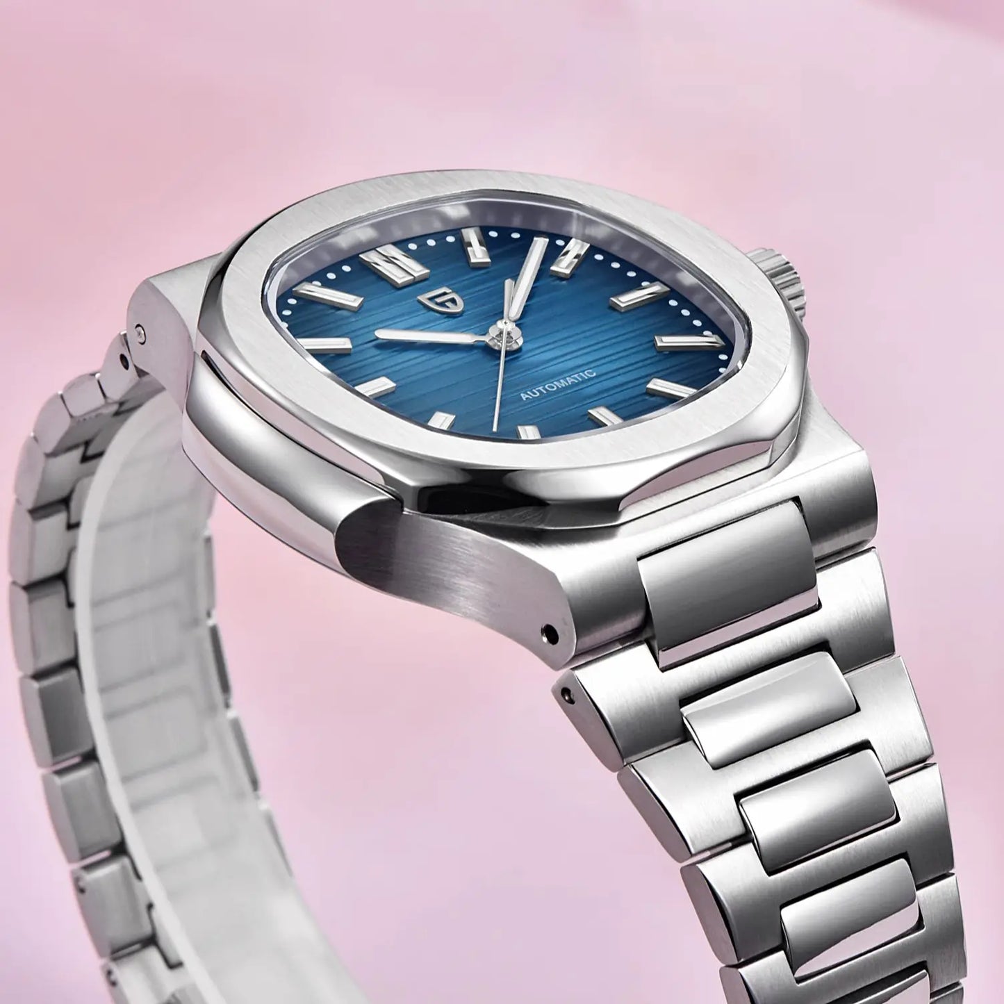 PAGANI Men's Watch Automatic Mechanical 40MM WristWatch Stainless Steel AR Sapphire Glass