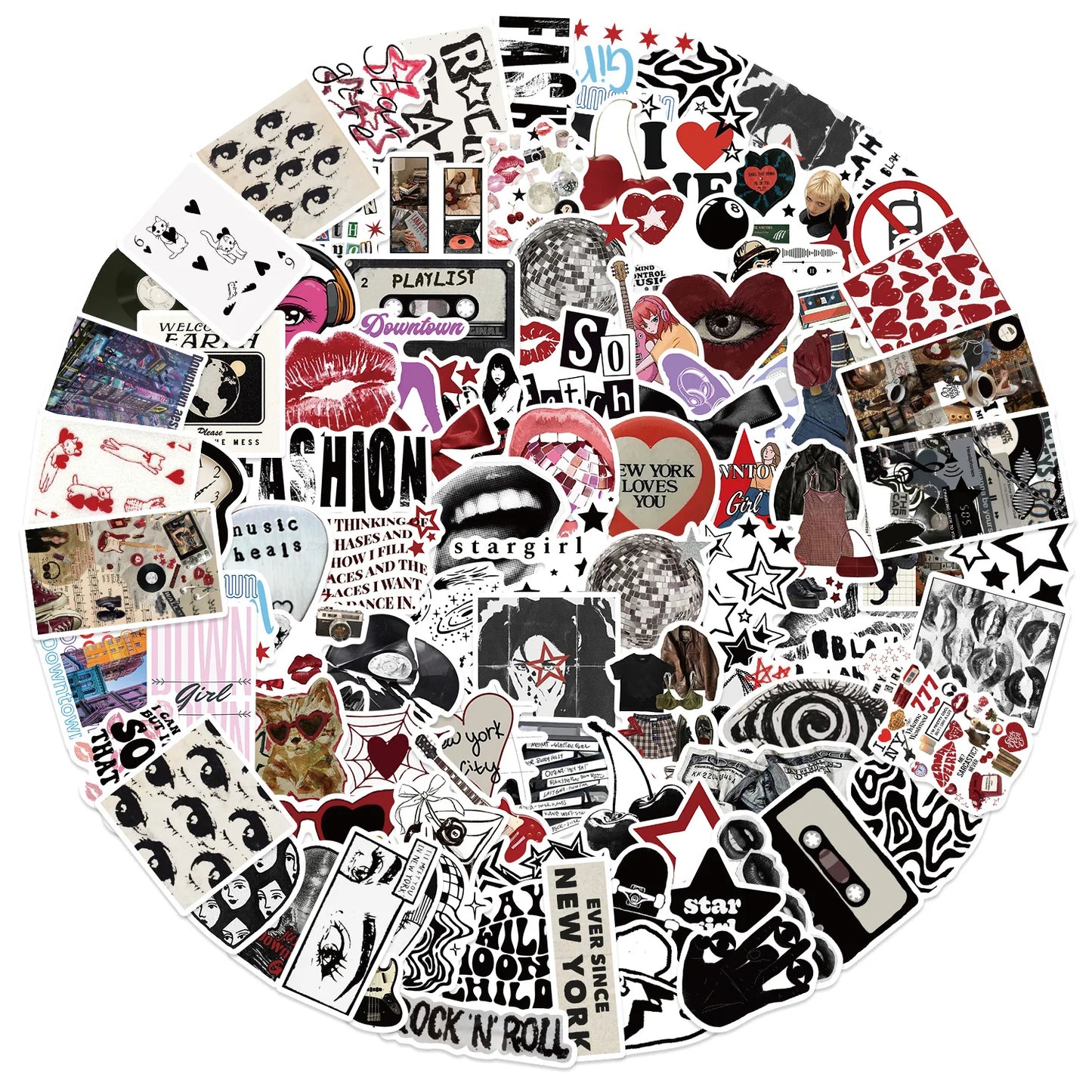 10/50/100/150pcs Downtown Y2K Girls Aesthetics Retro Graffiti Stickers Phone Guitar Laptop Suitcase Waterproof Sticker Kids Toy