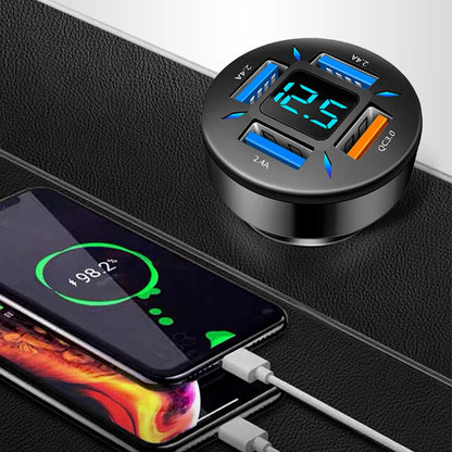 66W USB Type C Charger For Car PD 4 USB Car Quick Charge QC3.0 12/24 V Car Cigarette Lighter Socket Splitter For iPhone Huawei