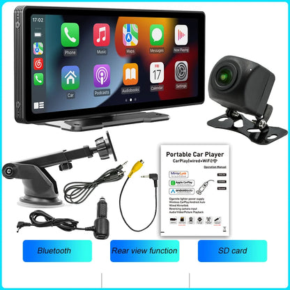 10.26 Inch Carplay Screen HD Rear Reversing Camera Car Radio MP5 Multimedia