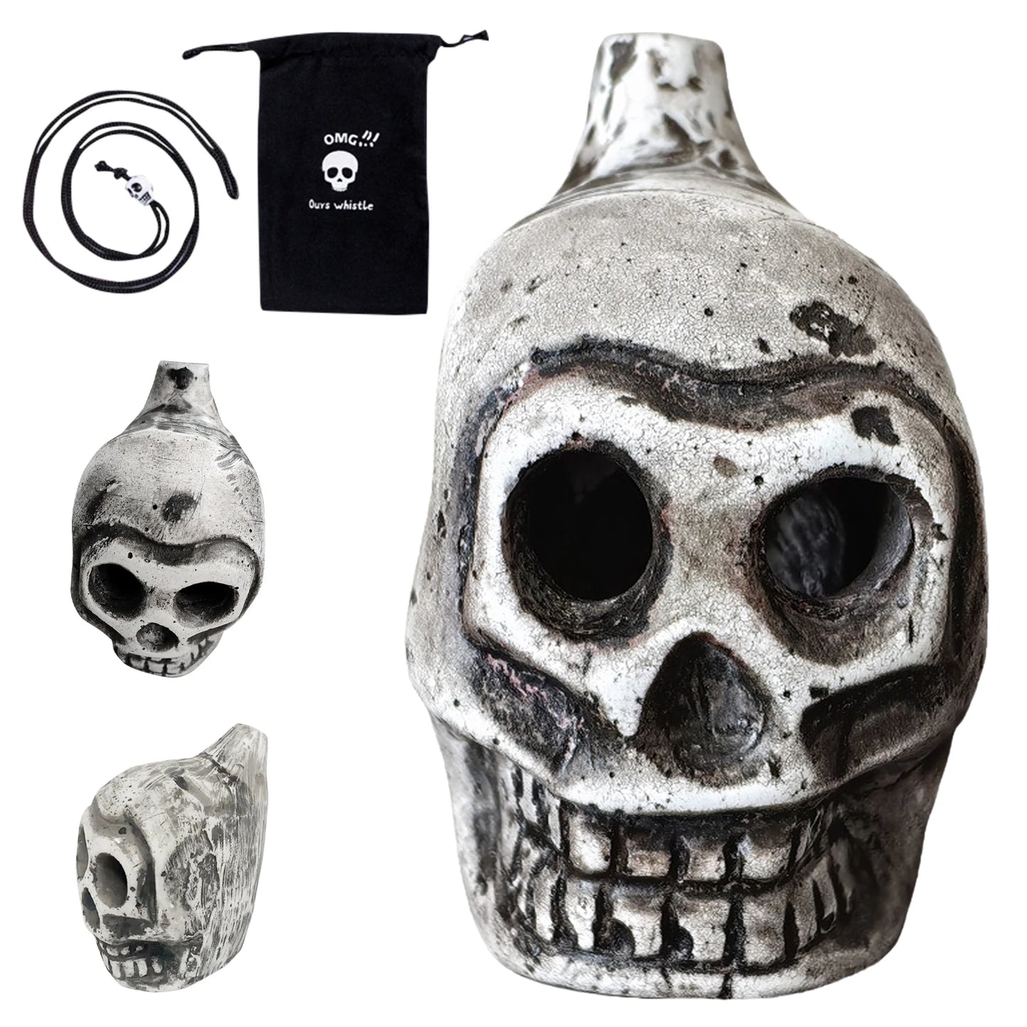 Aztec Death Whistle Skull Spooky Human Death Scream Loud Whistle Authentic Human Prank Battle Whistle Camping Emergency Tools
