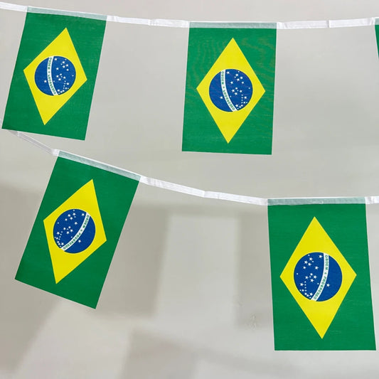Brazilian Flags 14x21cm 20pcs/set Brazil Brazilian String Flag National