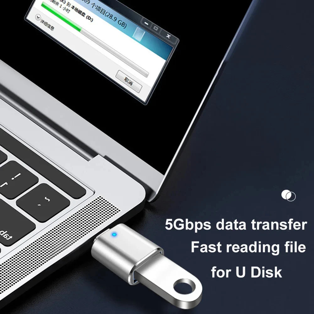 USB 3.0 To Type C Adapter LED OTG To USB C USB-A To Micro USB Type-C Female Connector For HUAWEI Samsung Xiaomi POCO Adapters