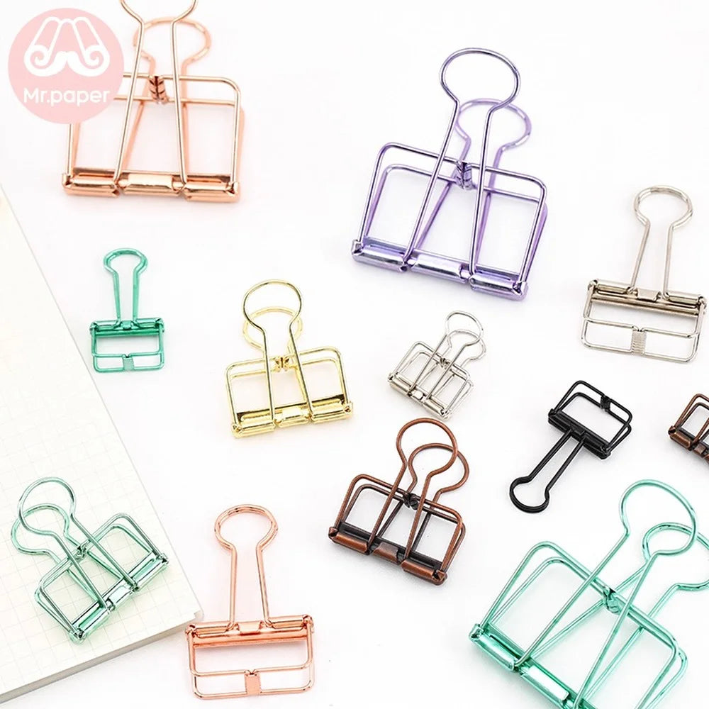 10 Pcs Colors Gold Sliver Rose Green Purple Binder Clips Large Binder Clips