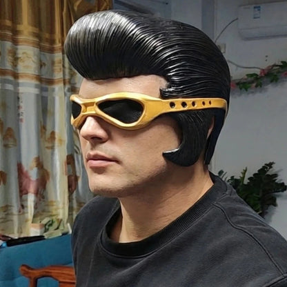Tony Pitony REAL Elvis Half Face Mask Latex Retro Costume Accessory Singer Fan