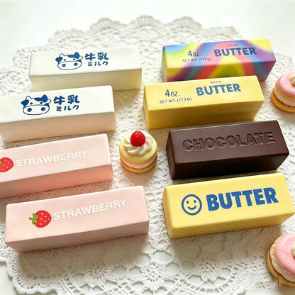 Butter Squishy Super Soft Food Squishy Toys Stress Relief Moist Squeeze Fidget Toy Butter Stick Chocolate Squish Toy Autism Gift