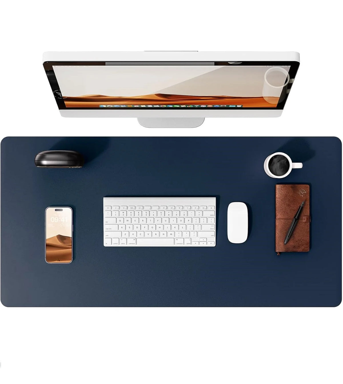 Mouse Pad Office Desk Mat Leather Desk Pad Protector Non-Slip PU Leather Desk Blotter