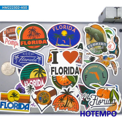 50Pcs Miami Florida USA Stickers
