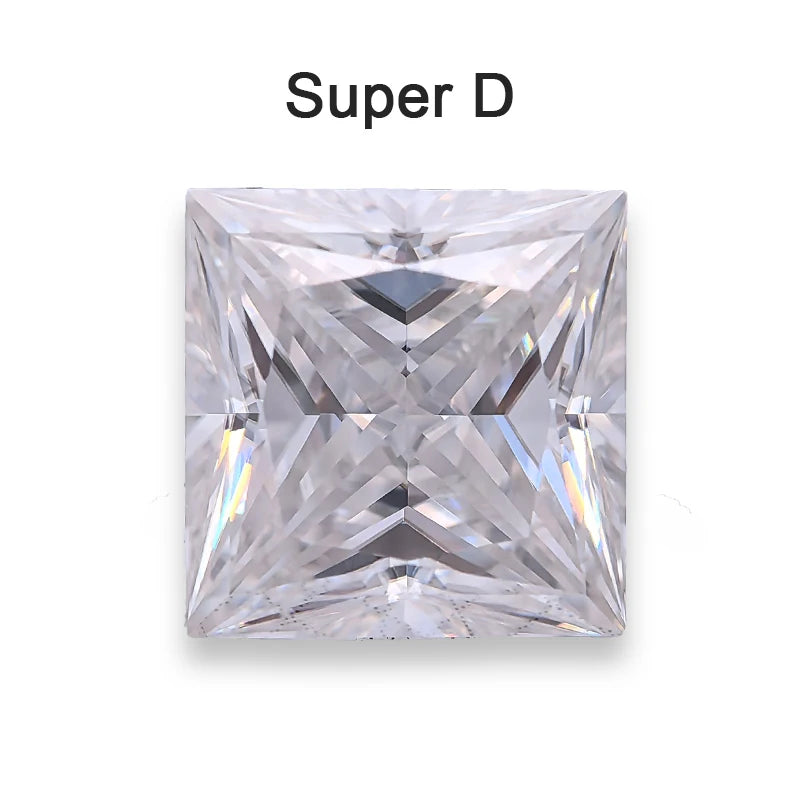 Moissanite Loose Stone VVS1 Princess Cut Charms Jewelry Making with Certificate