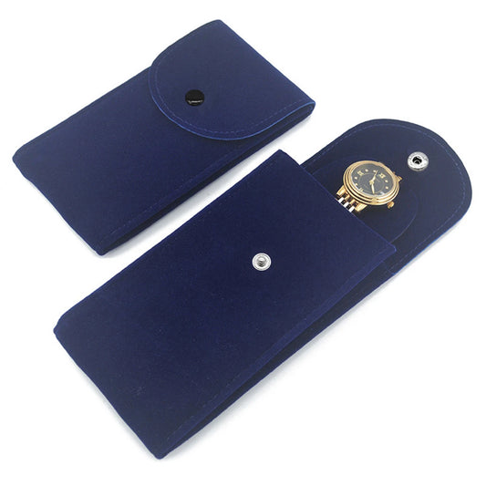 Single Watch Storage Pouch Soft Velvet Travel Case Protective Cushion