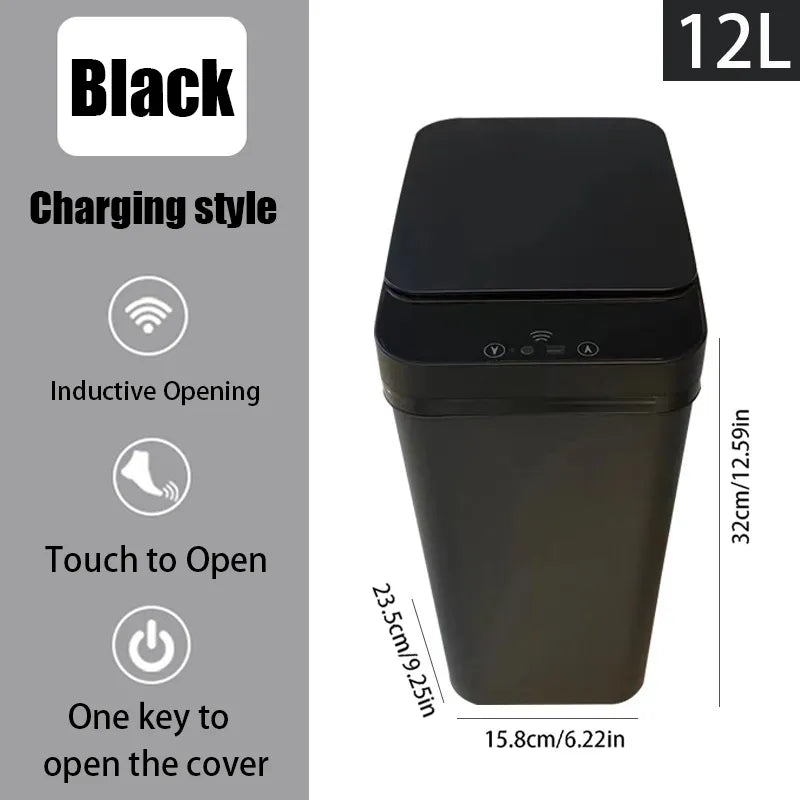 Touchless 12L Sensor-Activated Trash Can Automatic Trash