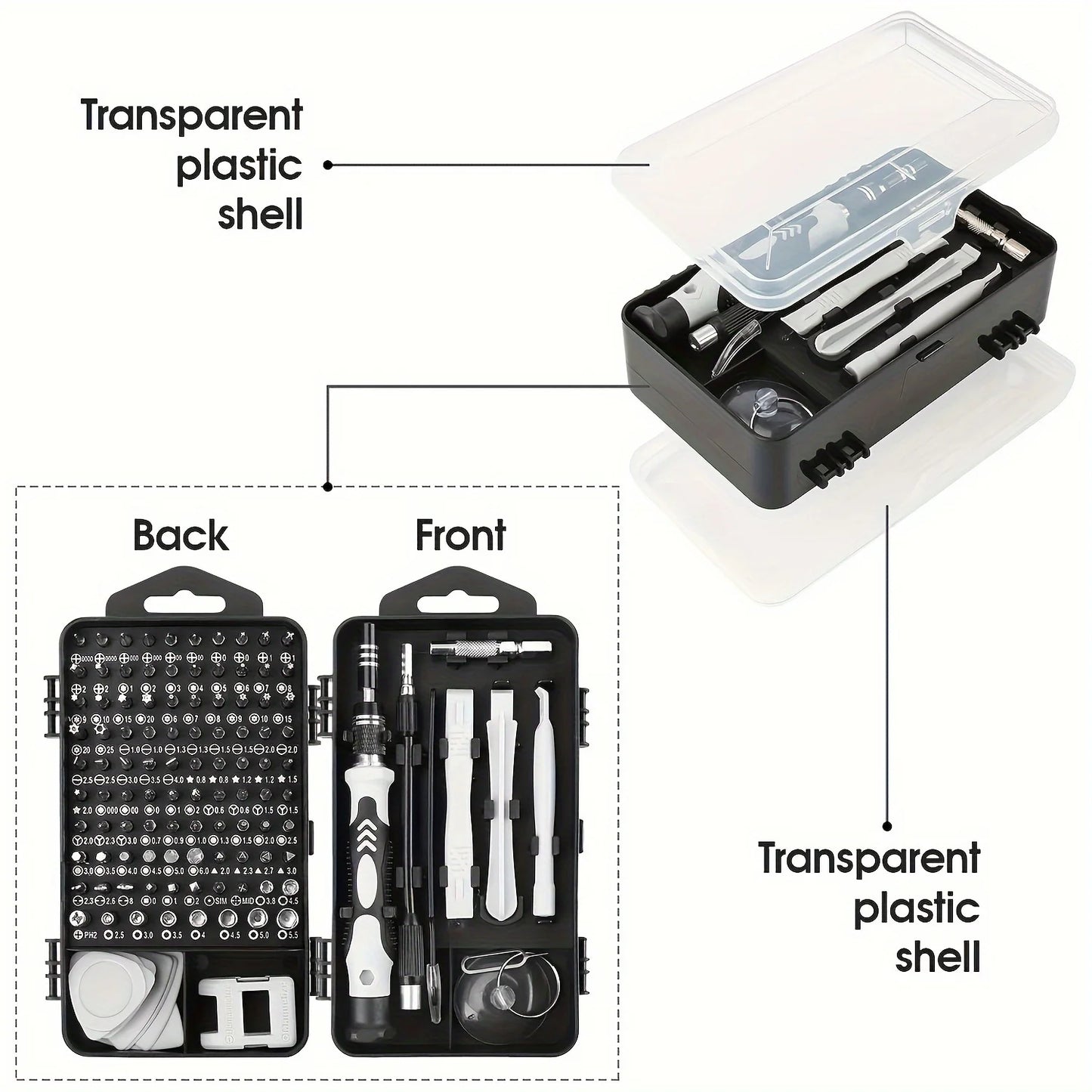 115-in-1 Magnetic Screwdriver Set, High Hardness Multifunctional Repair Tool Kit with Special-Shaped Bits for Phone/PC