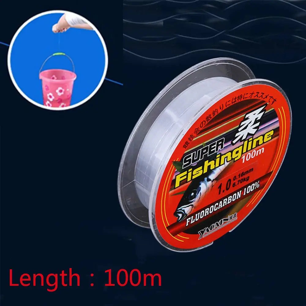 100M Super Strong Line 100% Fluorocarbon Monofilament Nylon Fishing Line
