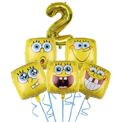 Cartoon SpongeBob Theme Birthday Party Balloon Disposable Tableware Mask Flag Candy Box Backpack Baby Shower party supplies