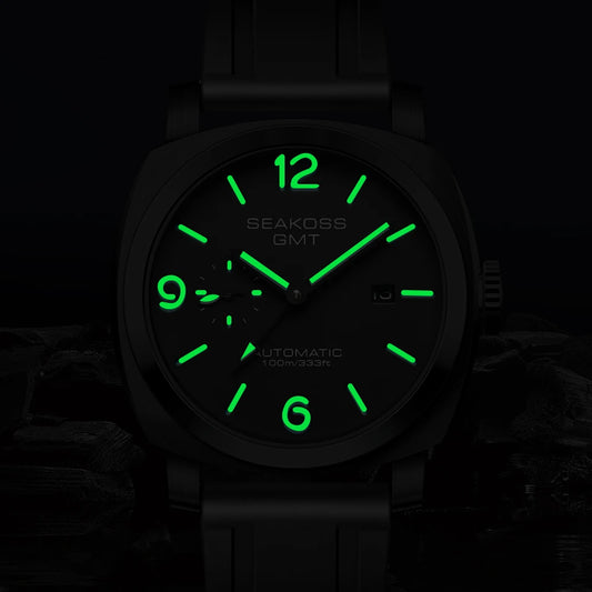 Dark Gold SEAKOSS Diving Automatic Mechanical Movement 316L Calendar 10Bar