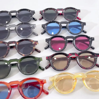 Small Frame Round Frame Uv Sunglasses Retro Sunglasses Cross-Border Sunglasses For Men'S Fashion Travel Accessory Outdoor Use