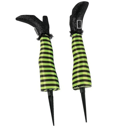 2pcs Halloween Evil Witch Legs Prosthetic Ornament Outdoor Yard Garden Patio Lawn Stake Halloween Party Decoration Props