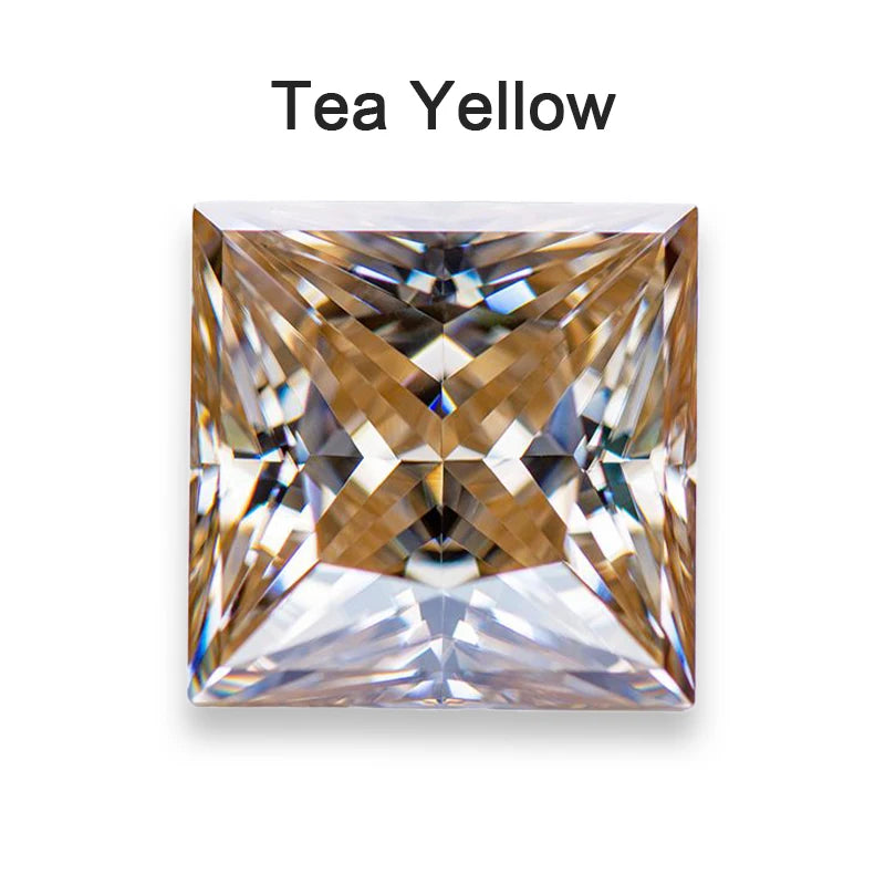 Moissanite Loose Stone VVS1 Princess Cut Charms Jewelry Making with Certificate