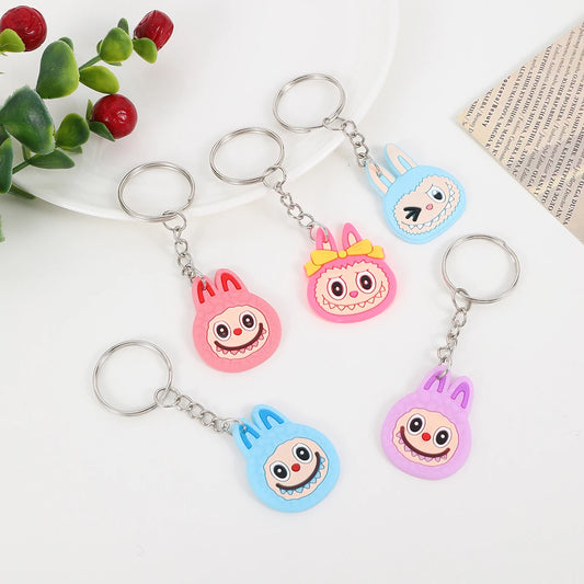 18Pcs LABUBU Cute PVC Key Rings: Cartoon Character Delights