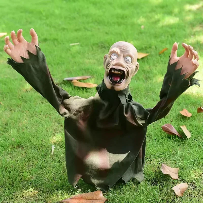 Halloween Voice Control Luminous Sound Large Size Ground Insertion Swinging Ghost Decoration Terrifying and Scary Scene Prop