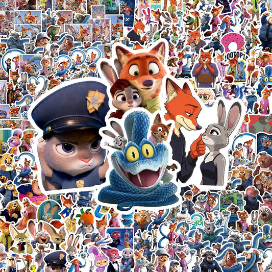 50/100/200pcs Disney Anime Zootopia 2 Cartoon Stickers Funny Decals DIY Notebook Bike Suitcase Cute Graffiti Sticker Classic Toy