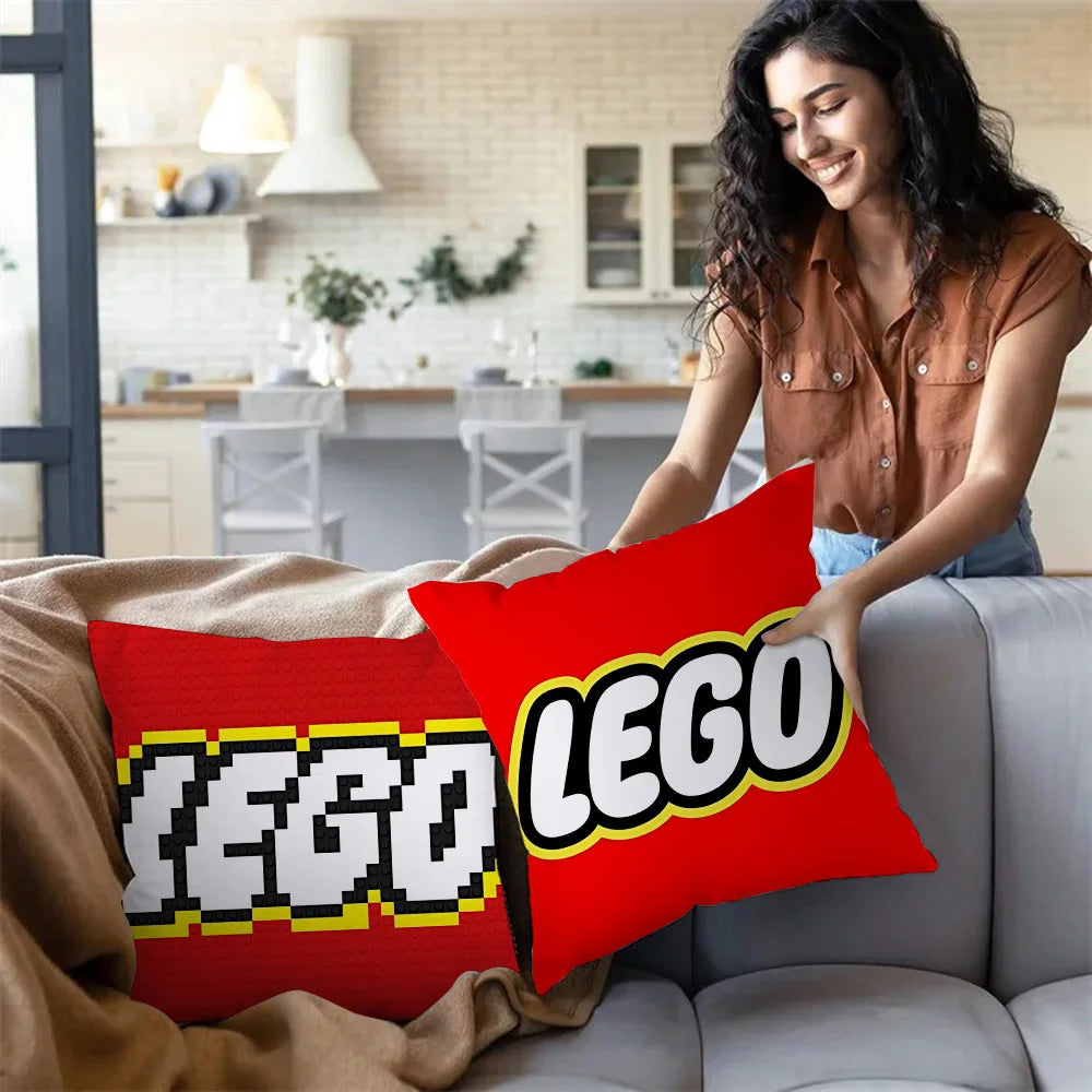Cool For Legos Game Pillow Covers Cartoon Sofa Decorative Home Double-sided Printing Short Plush Cute Cushion Cover