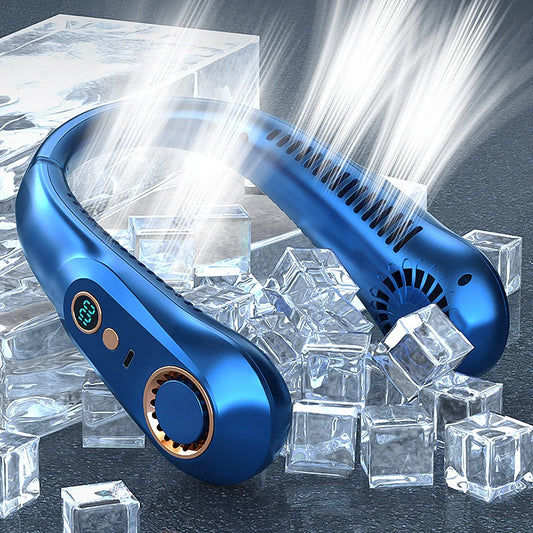 Portable Neck Fan Power Air Cooler USB Rechargeable Electric Fan