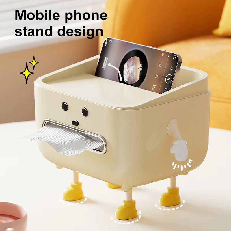 UFORU Back to School Paper Towel Box Household Living Room Bedroom Bedside Multi-Function Student Dorm Desktop Organizer Box
