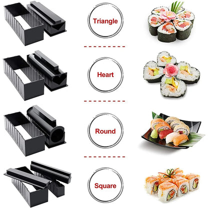10Pcs Sushi Maker Kit with Sushi Roll Mold Maker