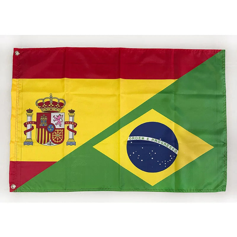 Spain Brazil Flag Decor Flag National Banner Flag