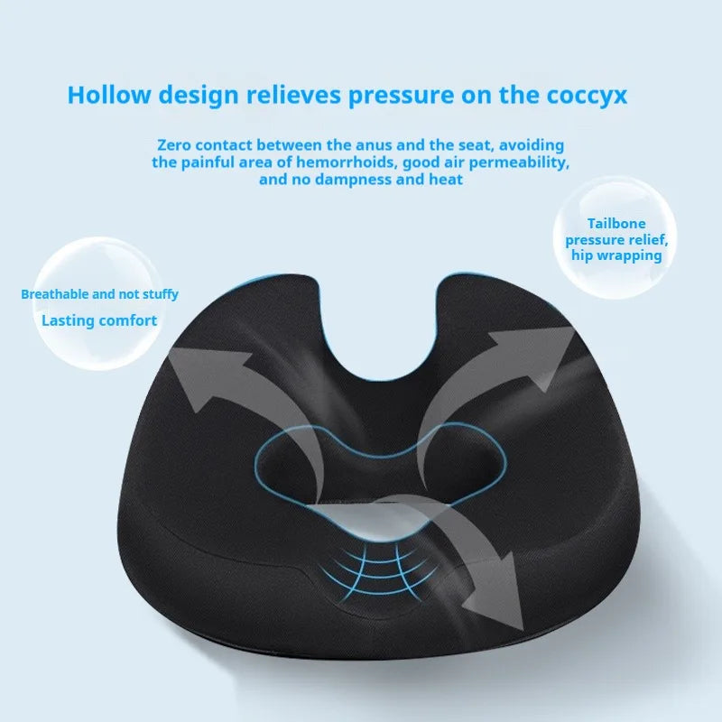 Office Seat Cushion for Hemorrhoids-Long Hours Comfort Breathable Hollow Design Beautiful Butt Lumbar & Tailbone Support Toilet