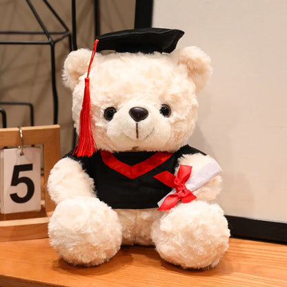 Cute Graduate Doctor Bear Plush Toy – 16/25CM Stuffed Graduation Gift & Home Decor