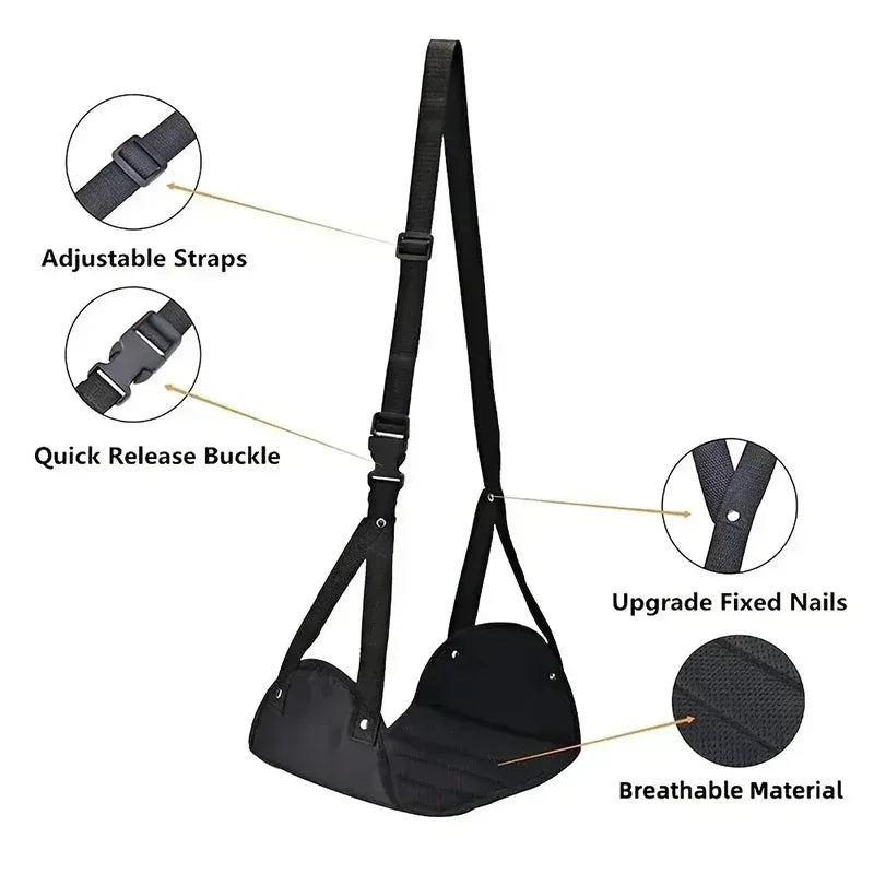 Portable Airplane Foot Rest Hammock – Adjustable Travel Footrest for Flights, Lightweight & Foldable Leg Support