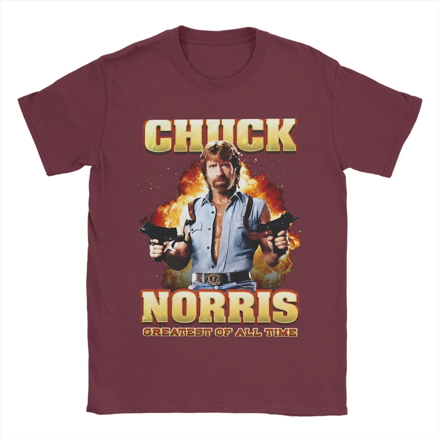 Men Women Printed Chuck Norris Greatest of all Time T Shirt Tee Pure Cotton  T-shirts Clothes