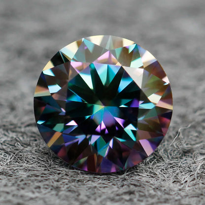 Pink Black Green Blue Yellow Purple Gray Red Loose Moissanite with Certificate Round Moissanite Stone GRA Diamonds Gemstones
