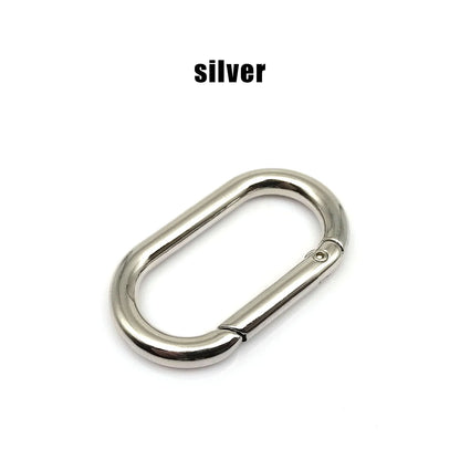 HZYUEGOU Oval Spring O Ring Openable Leather Bag Handbag Strap Buckle Connect Pendant Key Dog Chain Snap Clasp Clip Carabiner