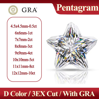 Special Cut Star / Octagon / Hexagon / Four Leaf / Asoka D Certified GRA Moissanite Loose Stones Moissanite Diamond For Jewelry