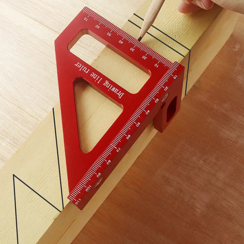 Wood Square Protractor Aluminum Miter Triangle Ruler Measuring Tool