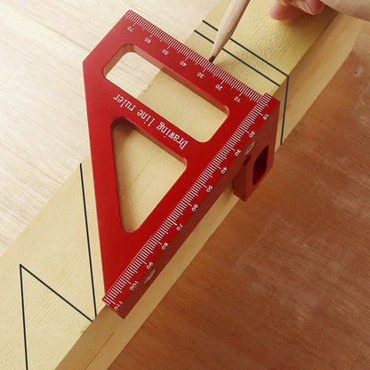 Wood Square Protractor Aluminum Miter Triangle Ruler Measuring Tool