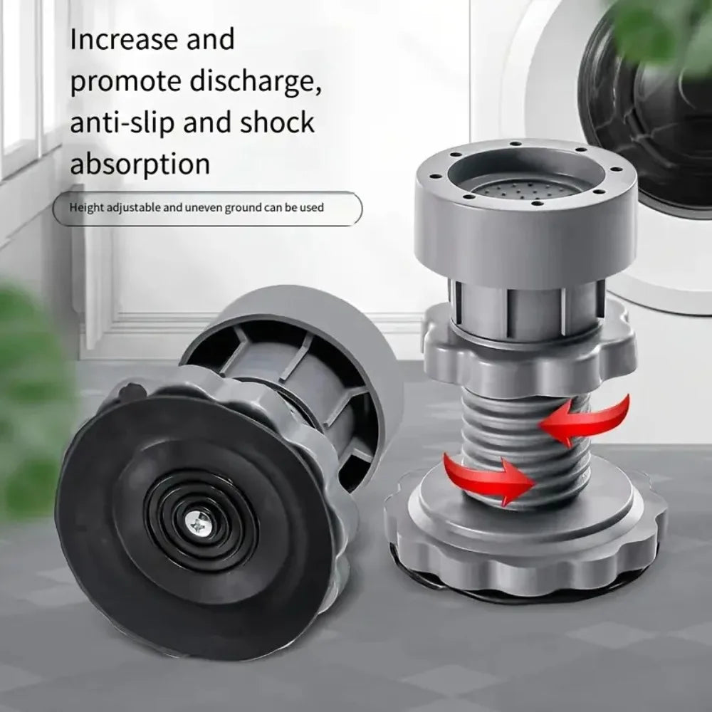 4pc Universal Adjustable Height Washing Machine Foot Pads Silent Skid Raiser Mat Washing Machine Support Dampers Stand Furniture