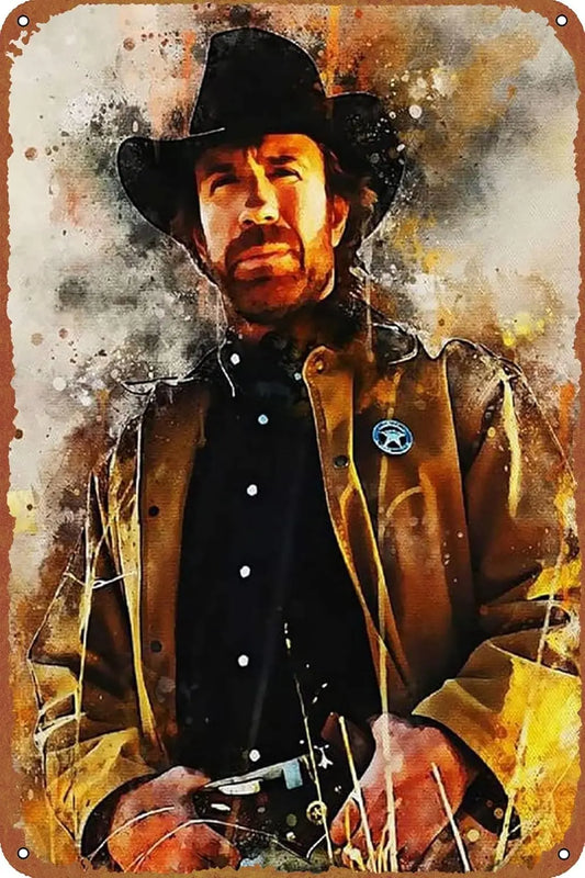 CHUCK NORRIS movie poster, retro metal sign, retro tin sign, suitable for coffee shops, bars, home wall decoration, 30.48 X 20.3