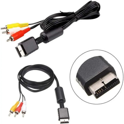 6ft/1.8m Audio Video AV Cable For PS3/PS2/PS1 TV Connection Cable