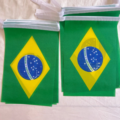 Brazilian Flags 14x21cm 20pcs/set Brazil Brazilian String Flag National
